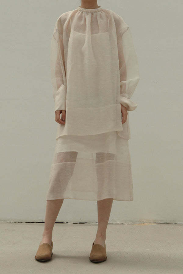 SWAYING/KNIT Organza double-layer long skirt (with petticoat) SW211LS25